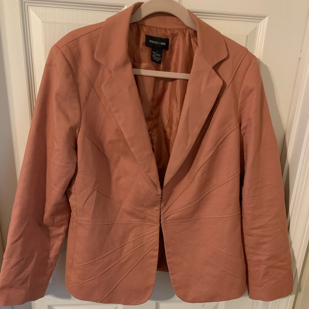 Coral tailored blazer plus size